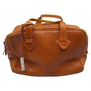 Innue Orange Leather Tote/ Shoulder Bag